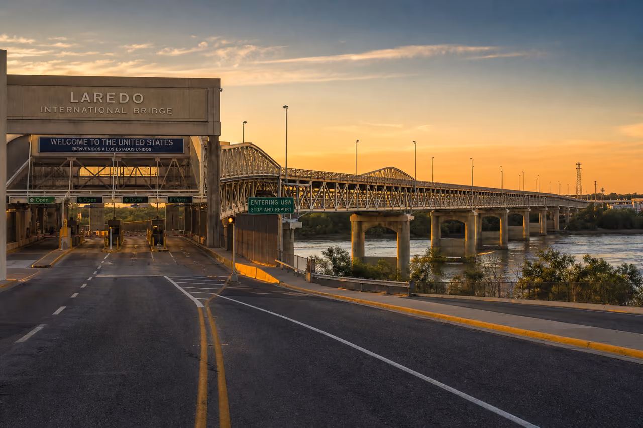 International Bridge Connecting Laredo Texas and Nuevo Laredo Mexico