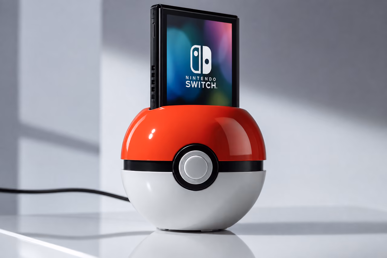 Pokeball Themed Charging Dock for a Nintendo Switch