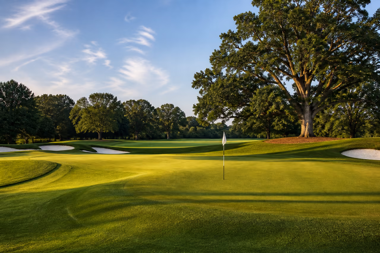 Pristine Golf Green at Sedgefield Country Club in Greensboro