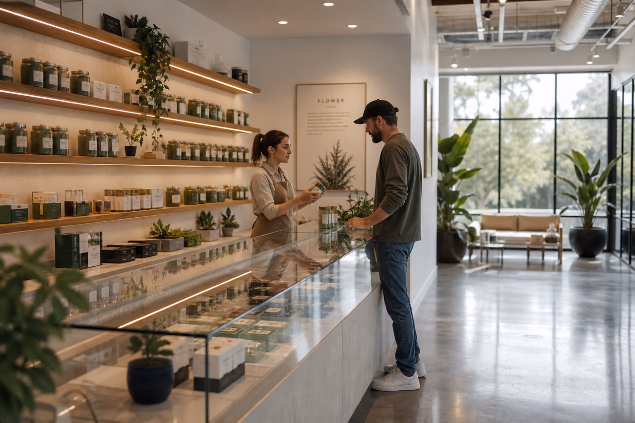 Modern Interior of a Cannabis Dispensary in Fort Bragg
