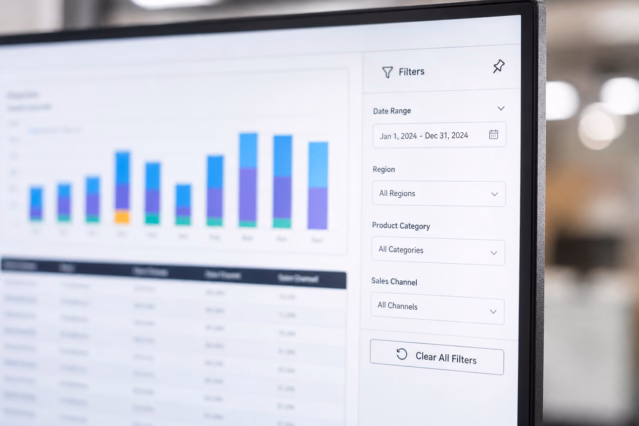 Clear Filter Button on a Data Analytics Dashboard