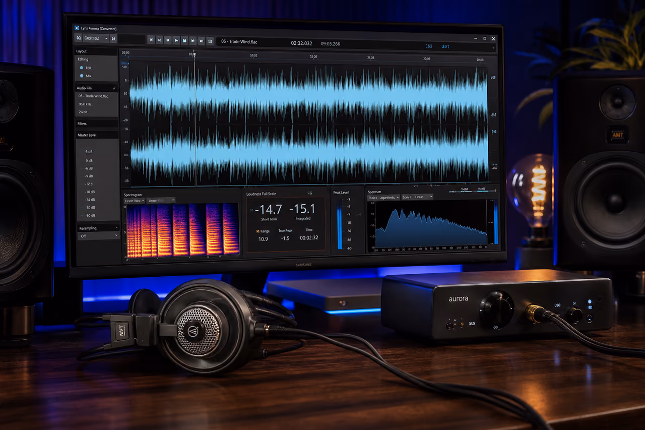 Professional Audio Workstation Displaying High Resolution Waveforms
