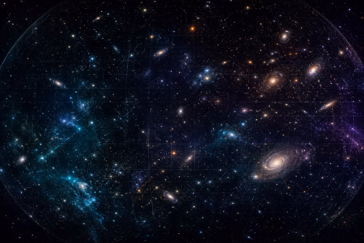 Vast Cosmic Vista Illustrating the Scale of the Observable Universe
