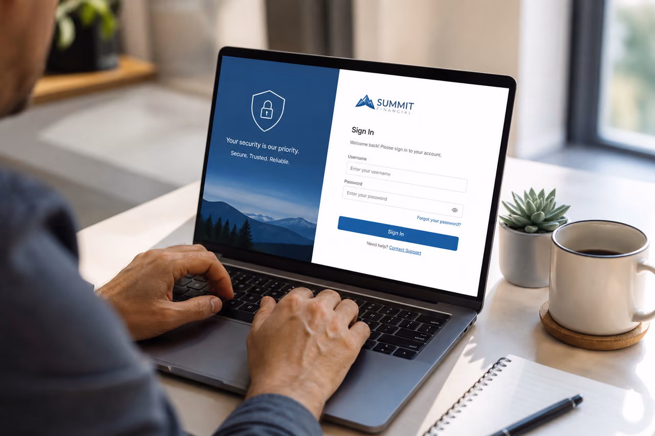 Professional Accessing a 401 Save Login Portal on Laptop