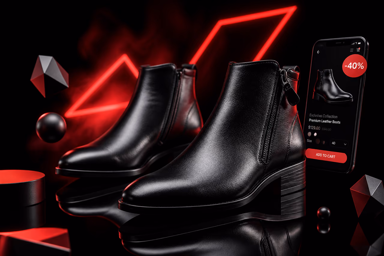 Luxury Black Leather Boots for Online Sale Promotion