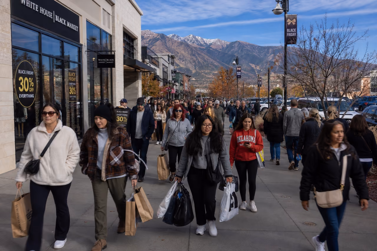Crowds of Shoppers at a Retail Center in Colorado Springs