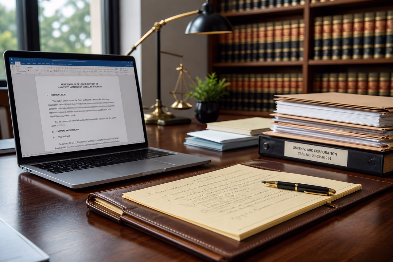 Paralegal Organizing Case Files and Documents in a Law Office