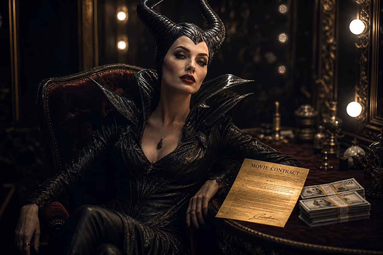 Fantasy Actress Beside Movie Contract and Currency