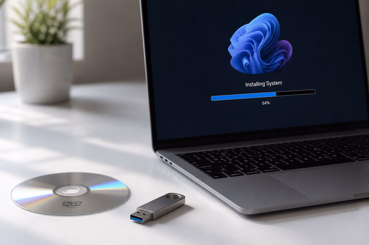 USB Drive and Disc for Operating System Installation