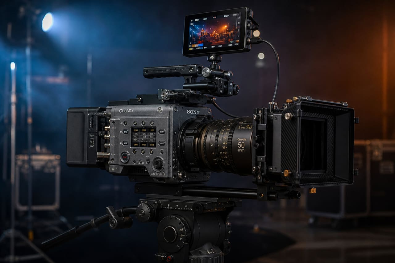 Sony Cinealta F23 Cinema Camera on Professional Studio Tripod