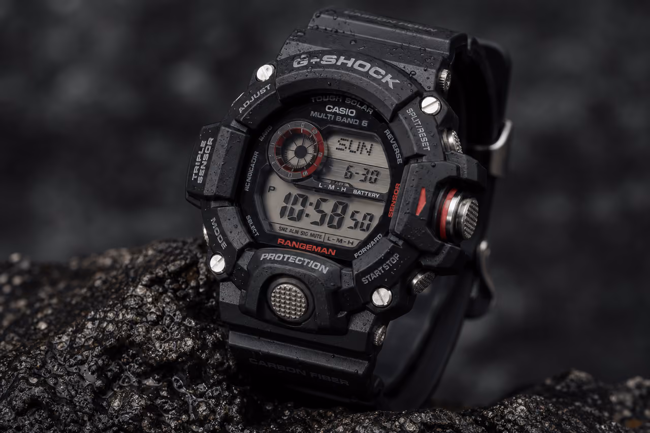 Rugged Gls 8900 G-Shock Digital Watch on Volcanic Rock