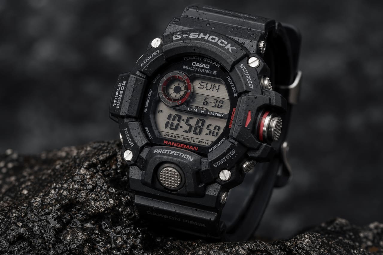 Rugged Gls 8900 G-Shock Digital Watch on Volcanic Rock