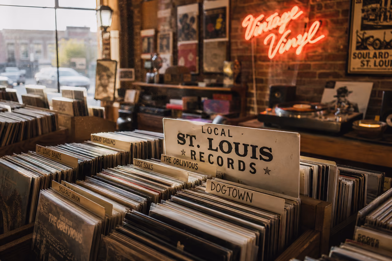 Vintage Vinyl Records in a St. Louis Music Store