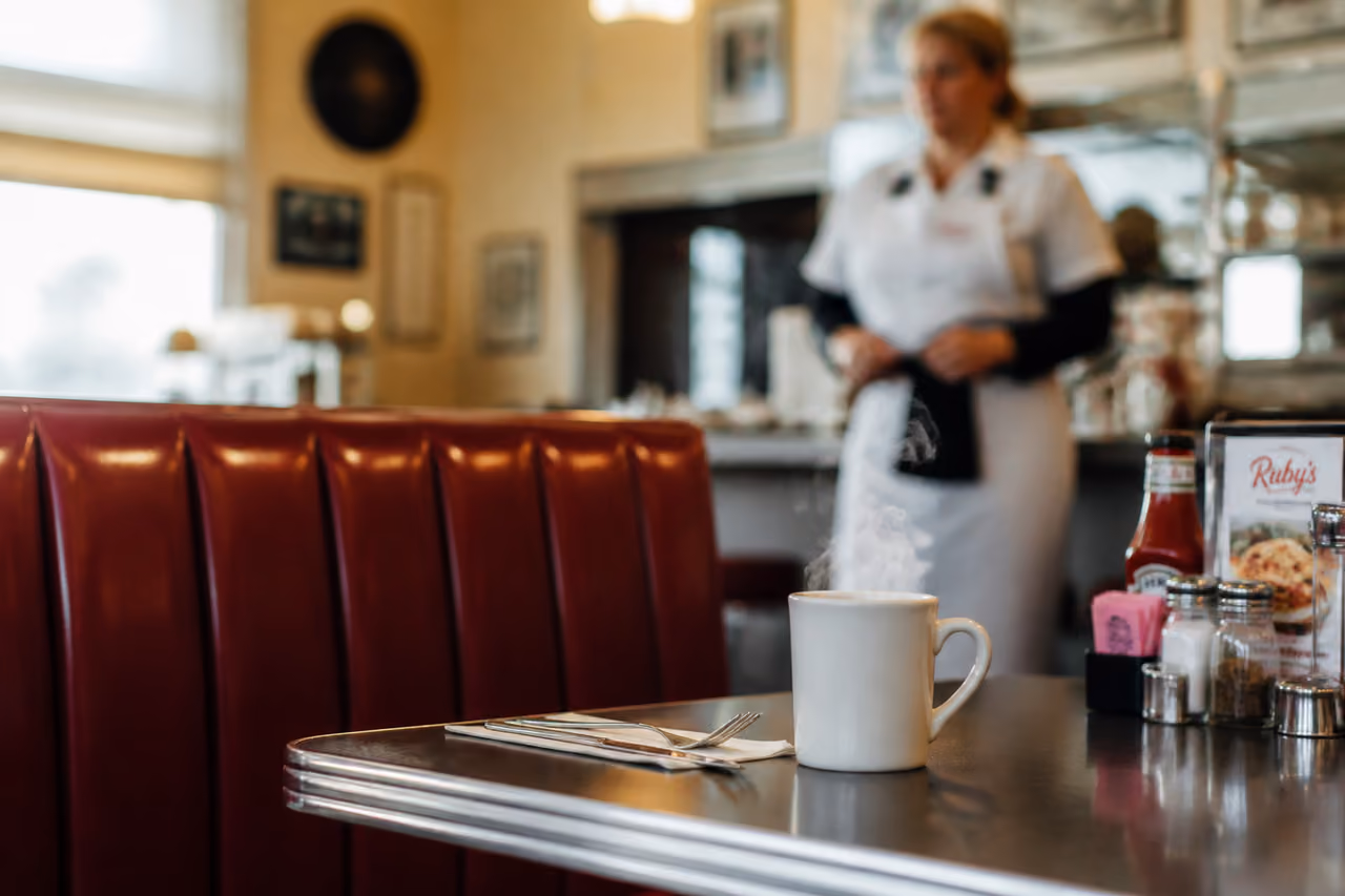 Interior View of a Classic Diner Booth in Dover