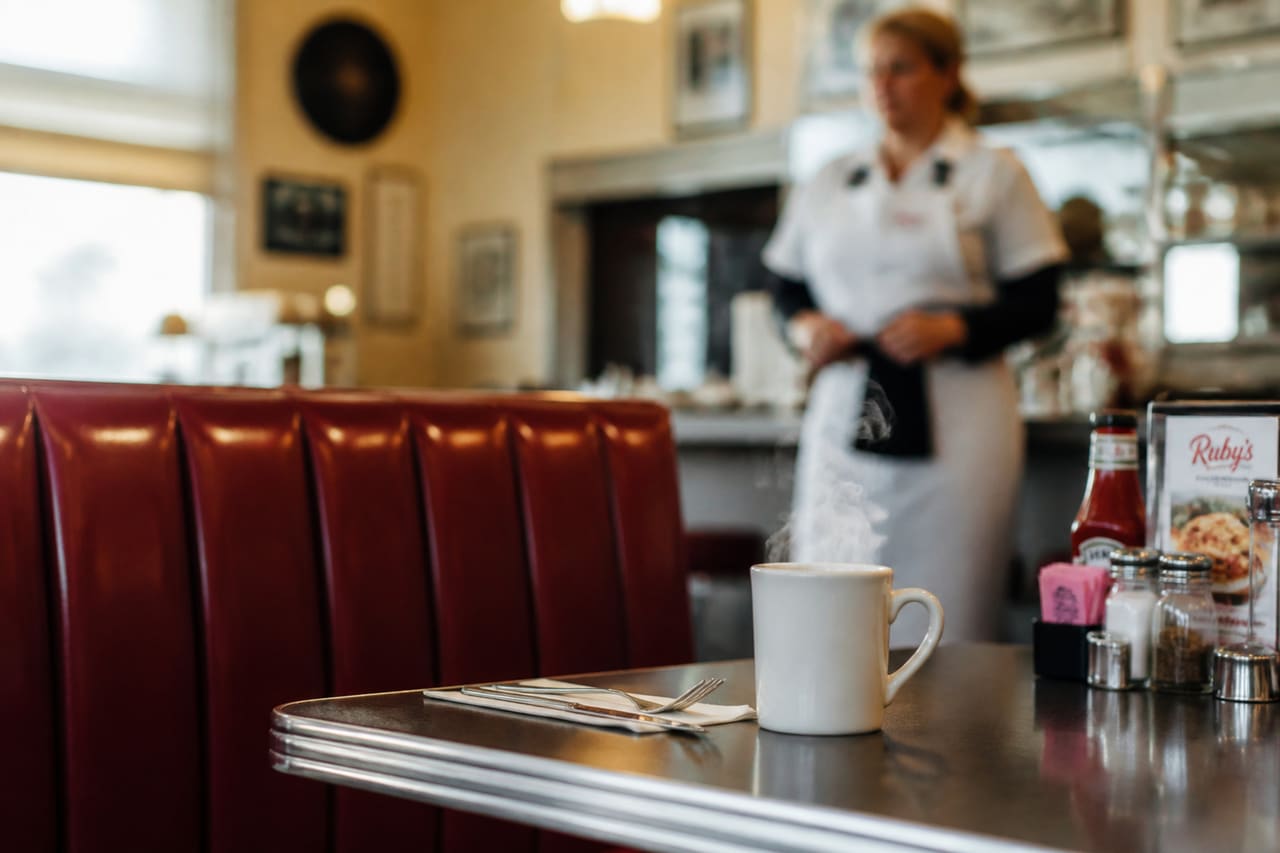 Interior View of a Classic Diner Booth in Dover