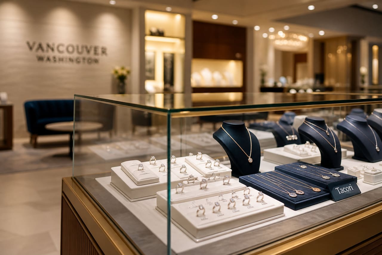 Luxury Jewelry Display Inside a Vancouver Washington Boutique