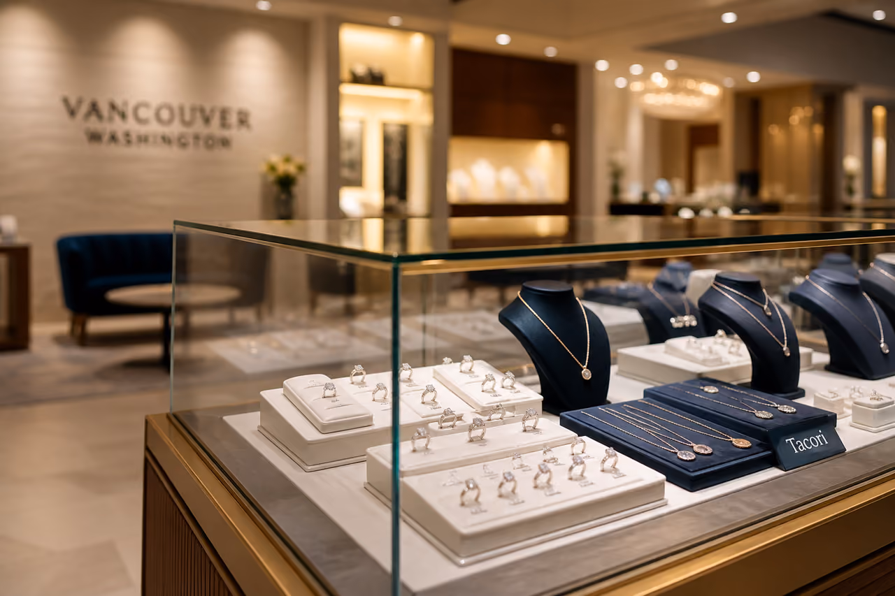 Luxury Jewelry Display Inside a Vancouver Washington Boutique
