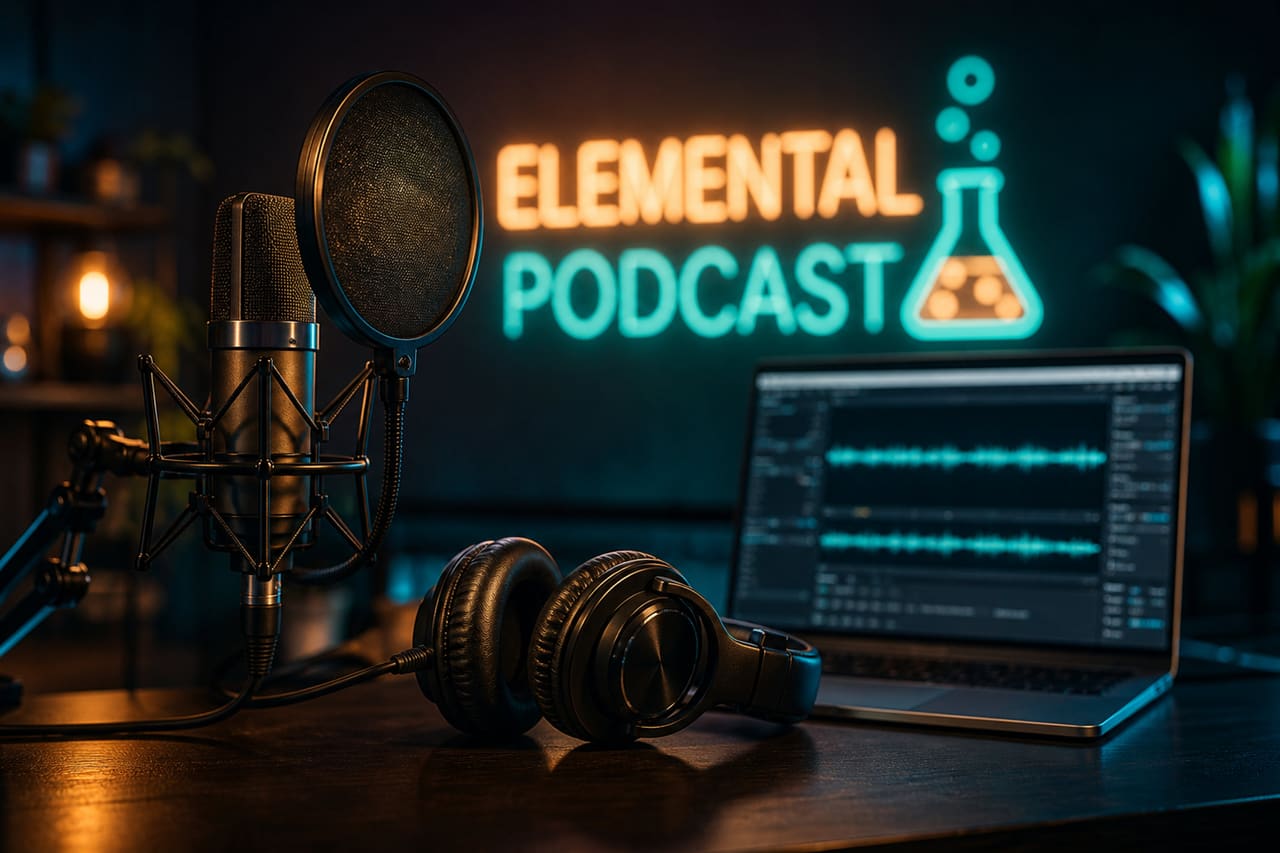 Professional Microphone and Headphones for a Breaking Good Podcast