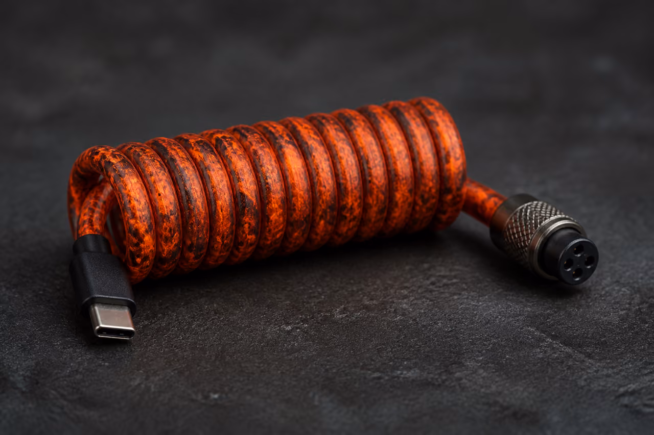 Lava Cable Mini Coil on a Dark Slate Surface