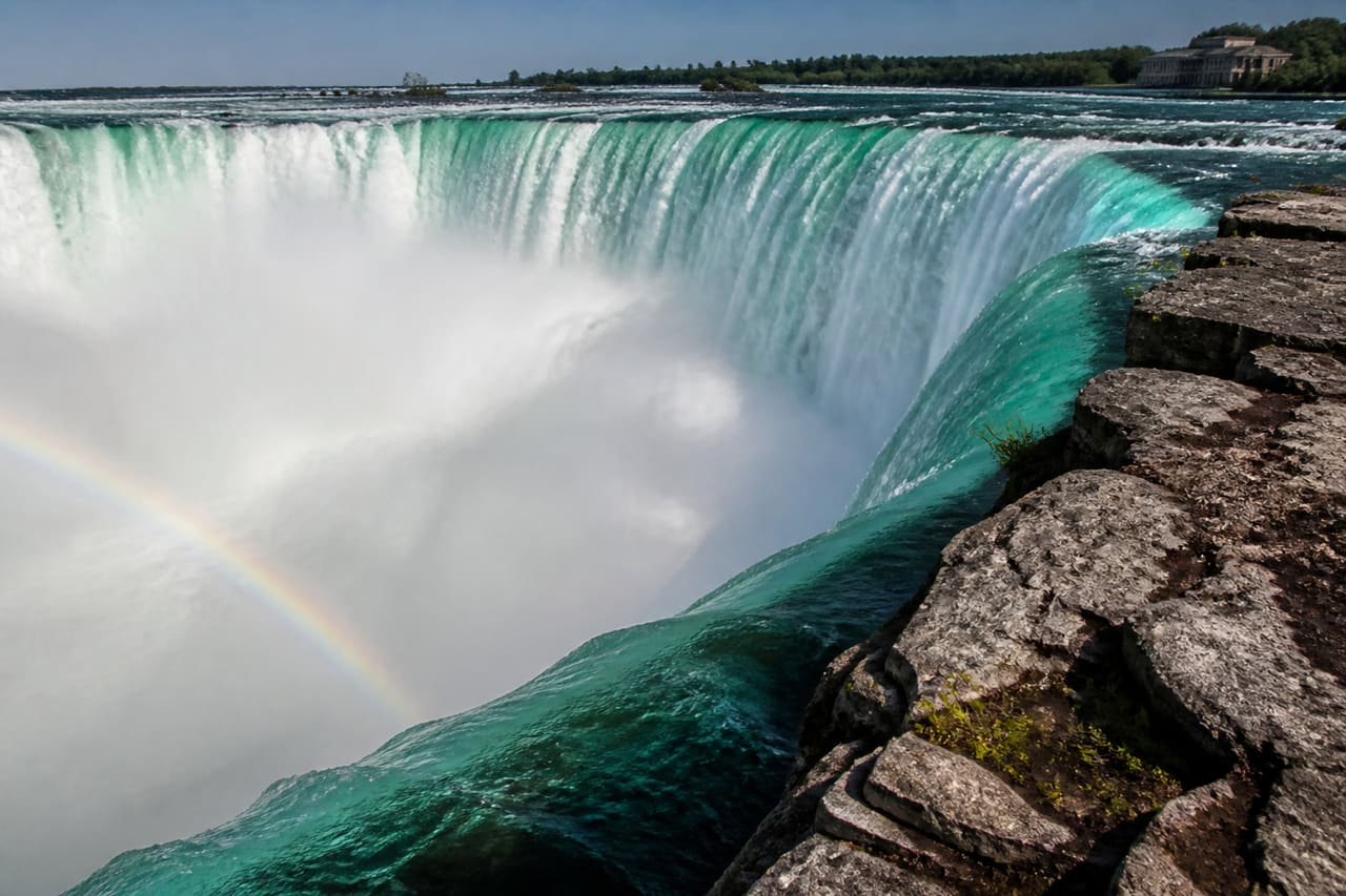 Massive Water Cascade at the Elevation of Niagara Falls