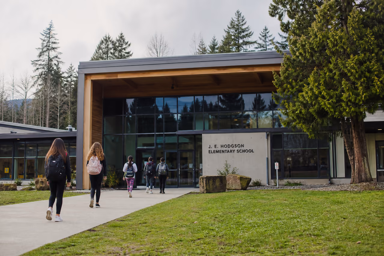 Modern School Building Exterior in Port Alberni