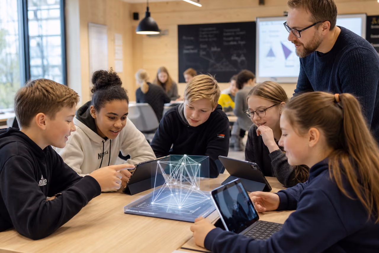 Students Using Digital Tools in a Finnish Technology Classroom