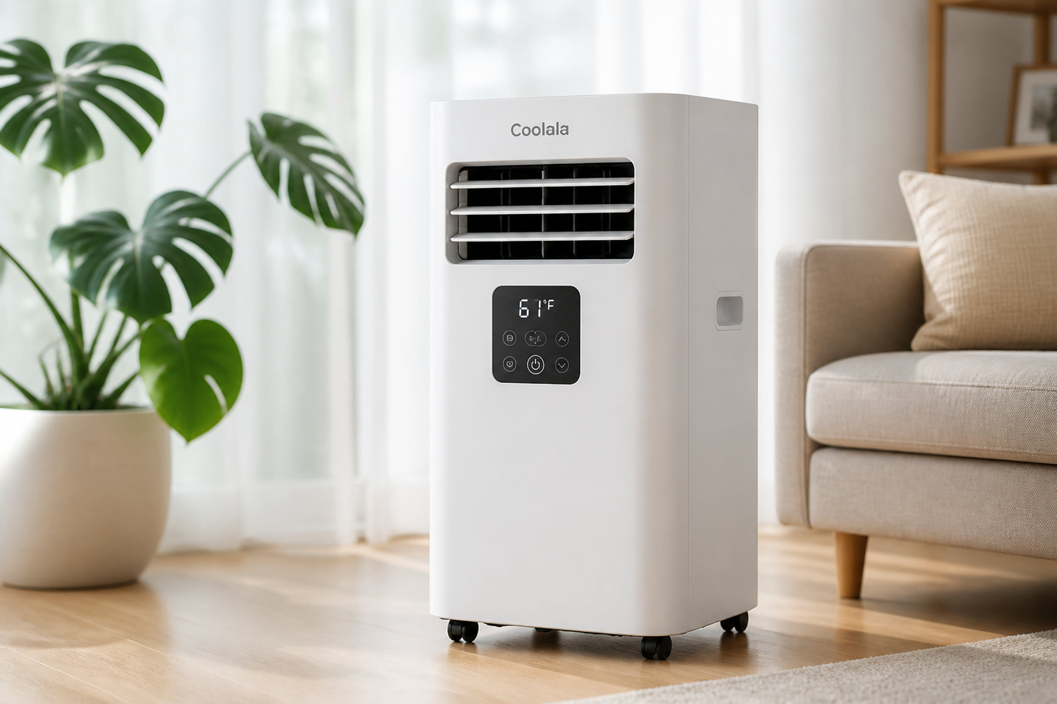 Portable Coolala Air Conditioner in a Modern Living Room