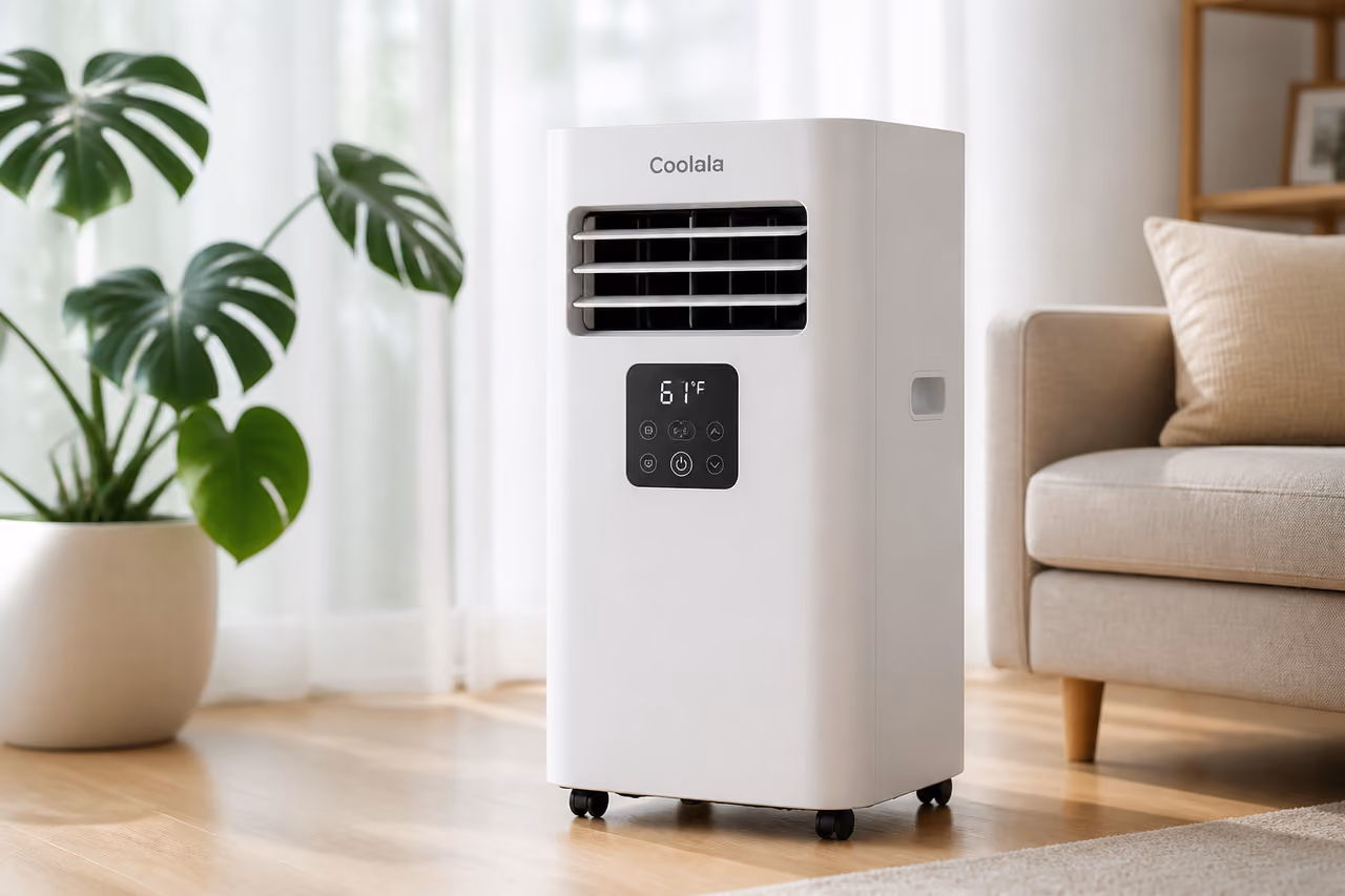 Portable Coolala Air Conditioner in a Modern Living Room