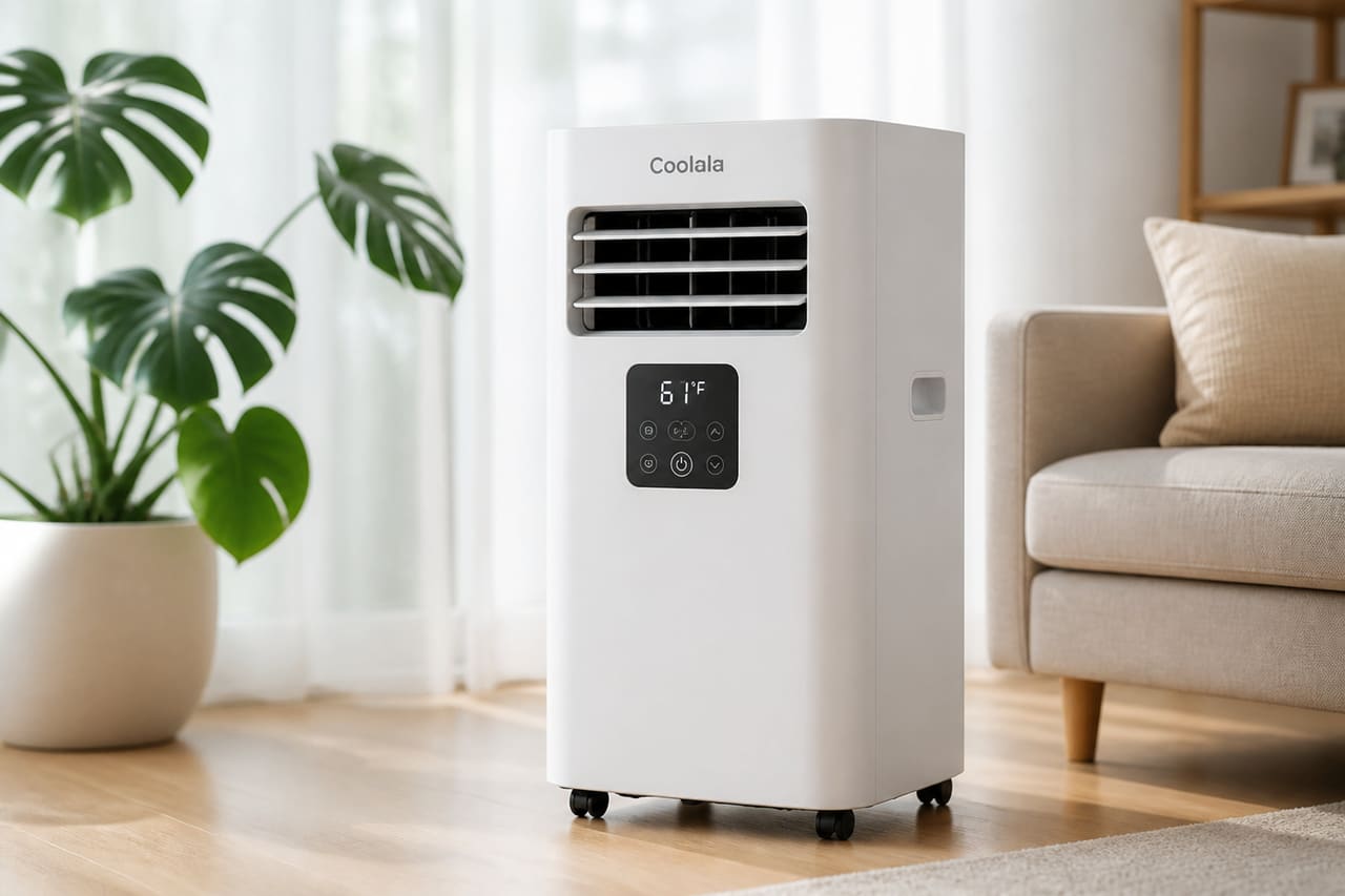 Portable Coolala Air Conditioner in a Modern Living Room