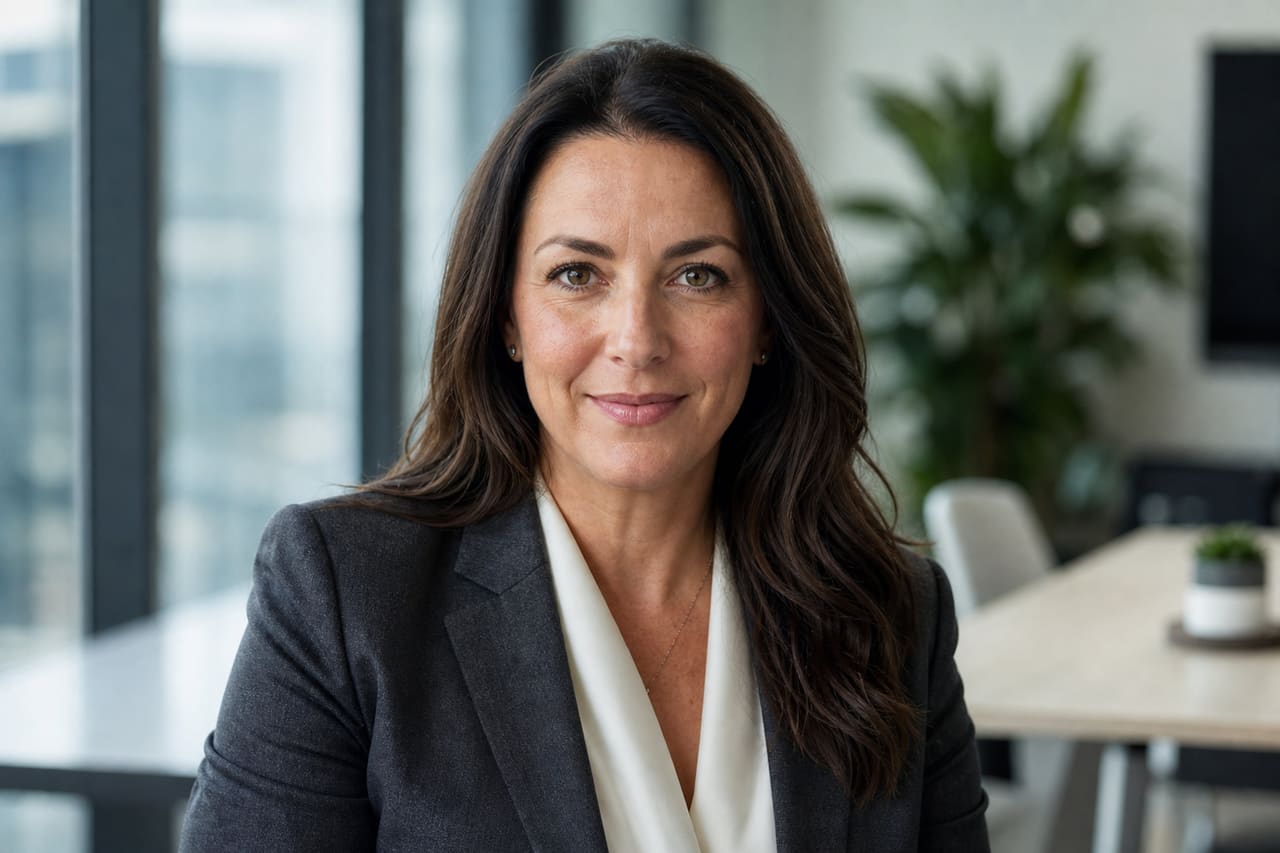 Professional Woman in a Modern Corporate Office Setting