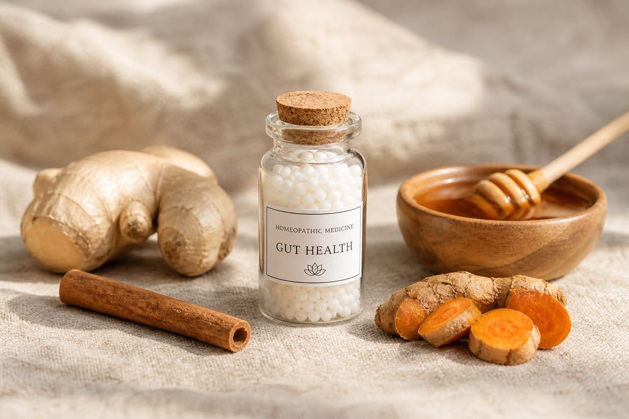 Homeopathic Pellets and Natural Ingredients for Gut Health