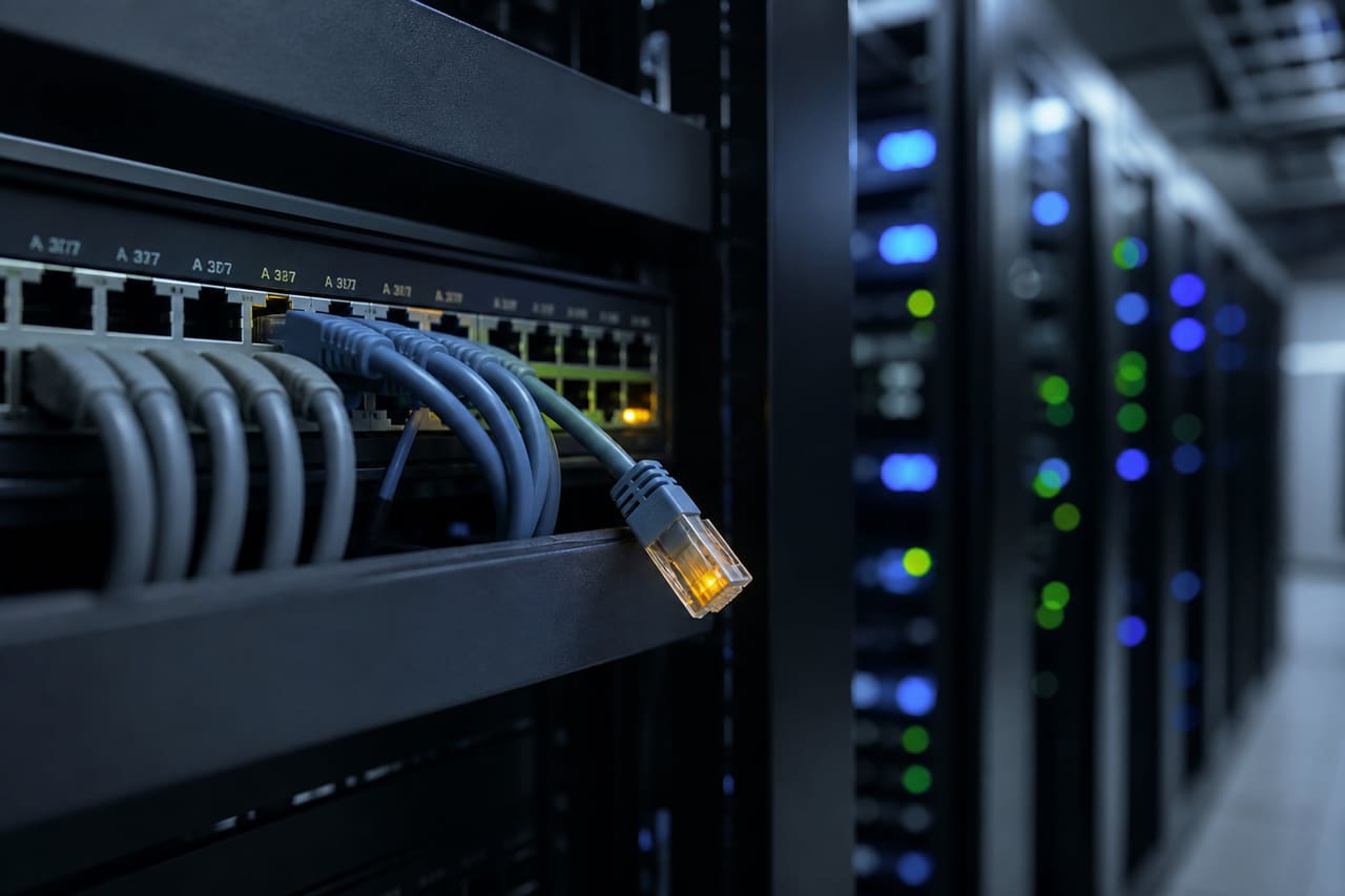 Loose Ethernet Cable in a Professional Server Room