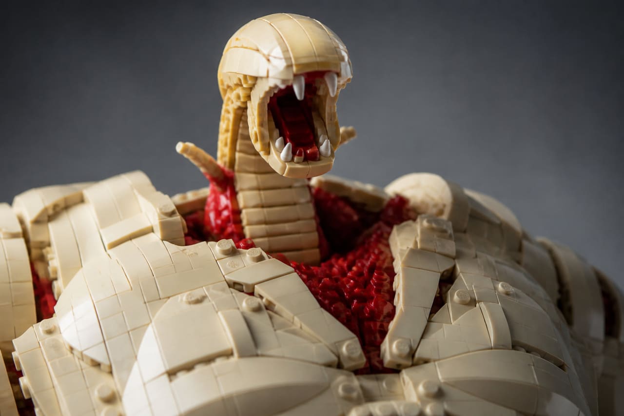 Custom Brick Built Chestburster Emerging from Plastic Torso