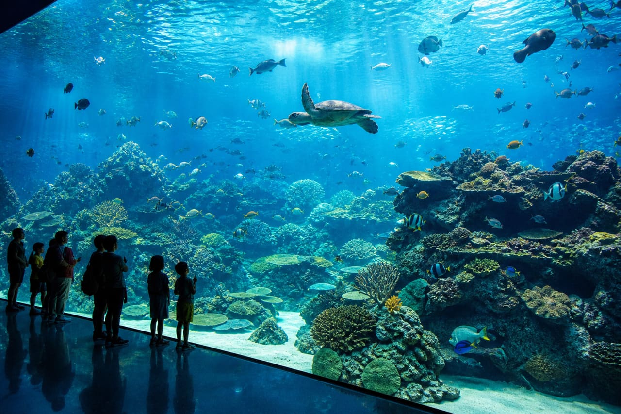 Diverse Marine Life Inside the Gregory Hills Aquarium Tank