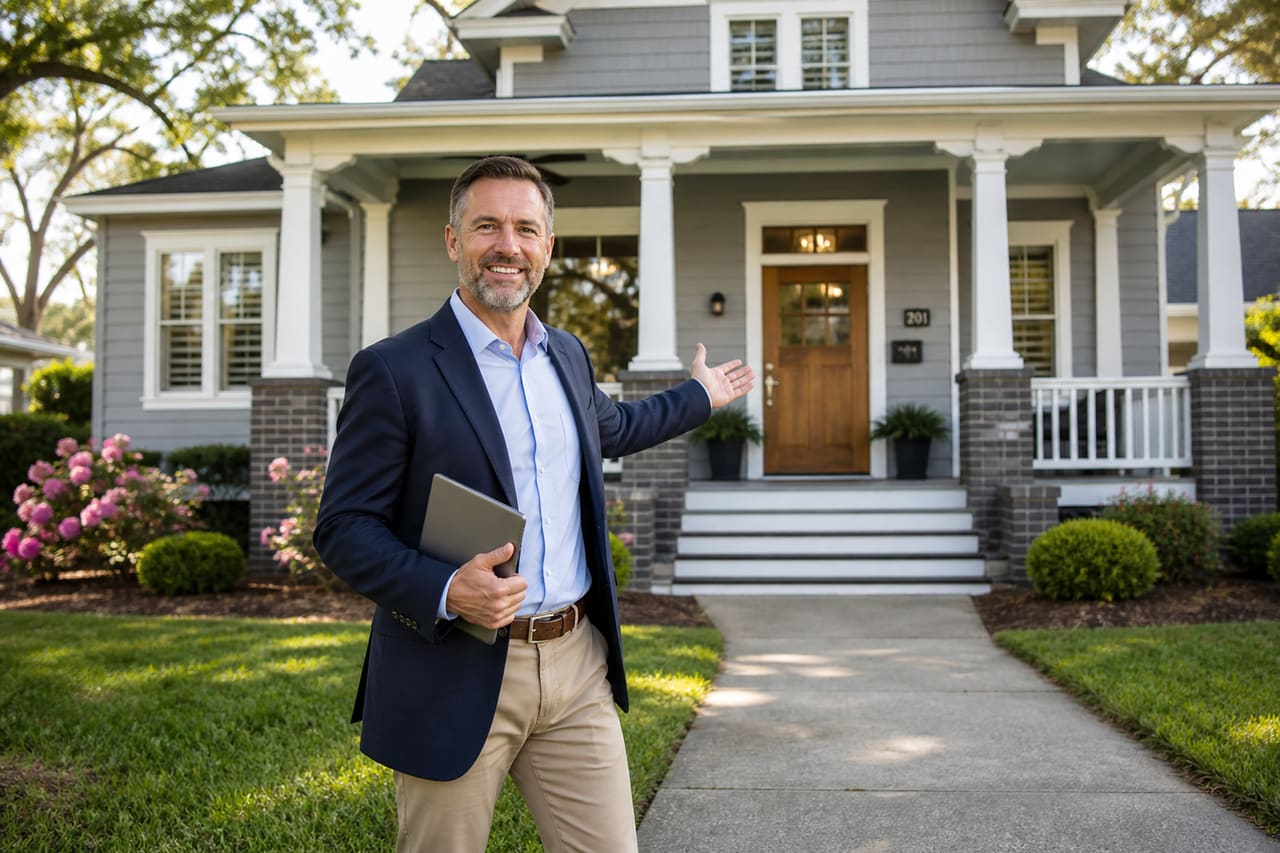 Professional Realtor Showing a Modern Home in Thomasville Nc
