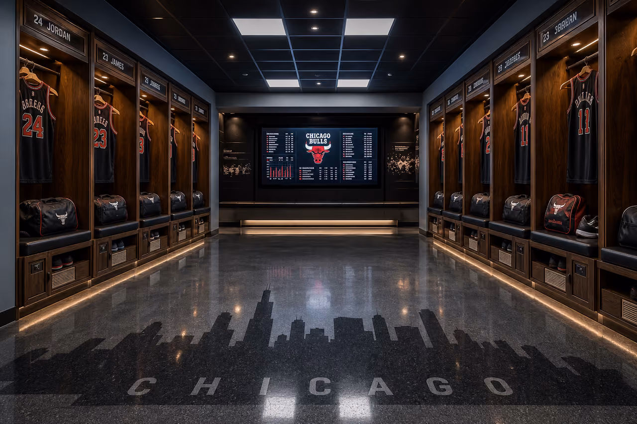 Luxury Professional Sports Locker Room in Chicago