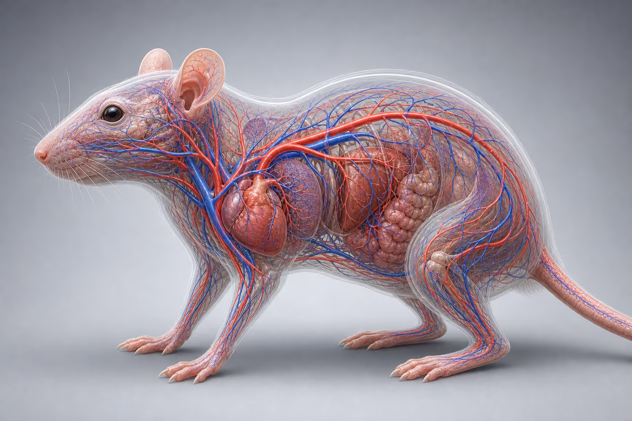 Detailed Illustration of Rat Vascular Anatomy and Circulatory System