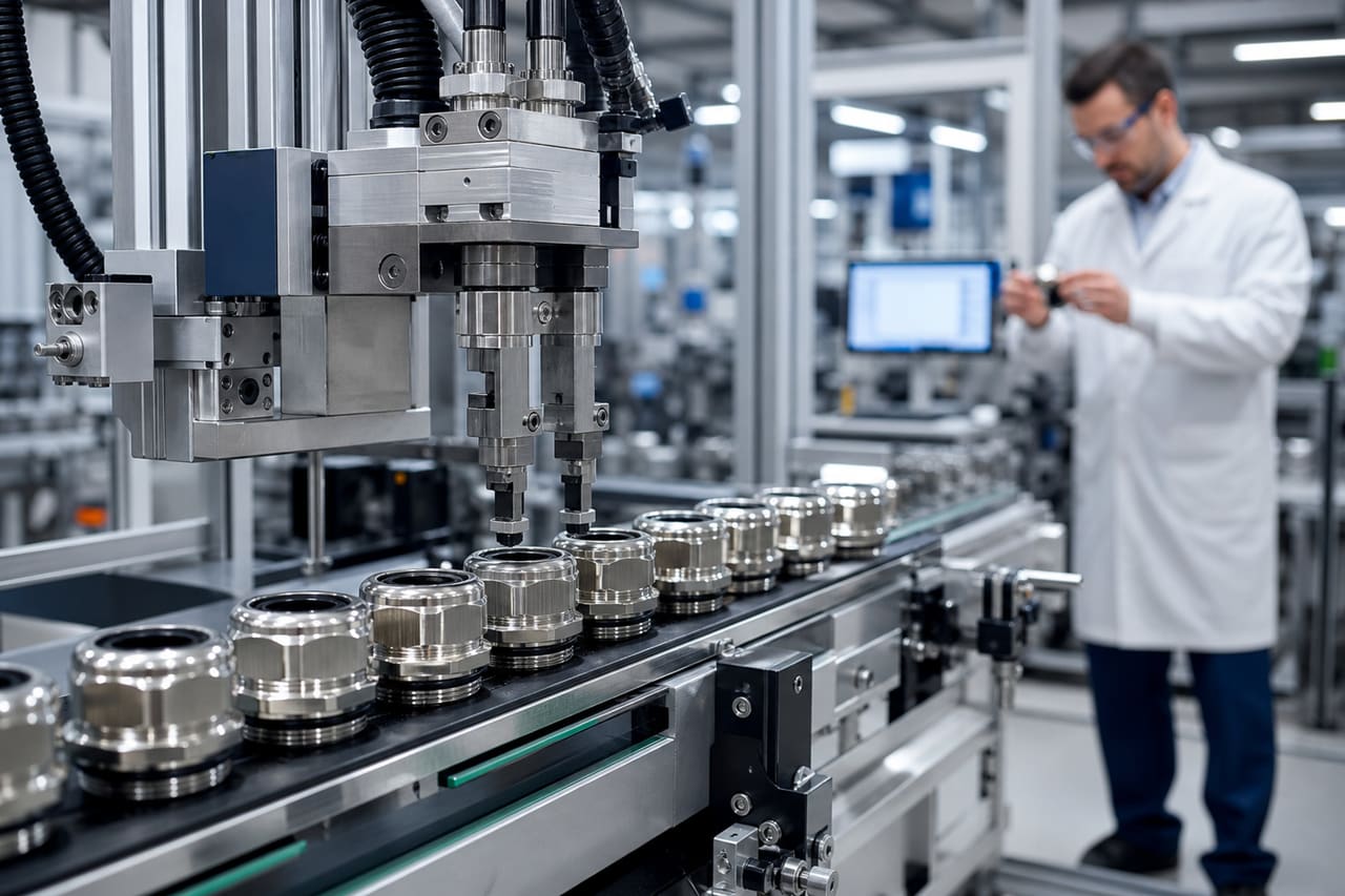 Automated Assembly Line at a Cable Gland Manufacturer