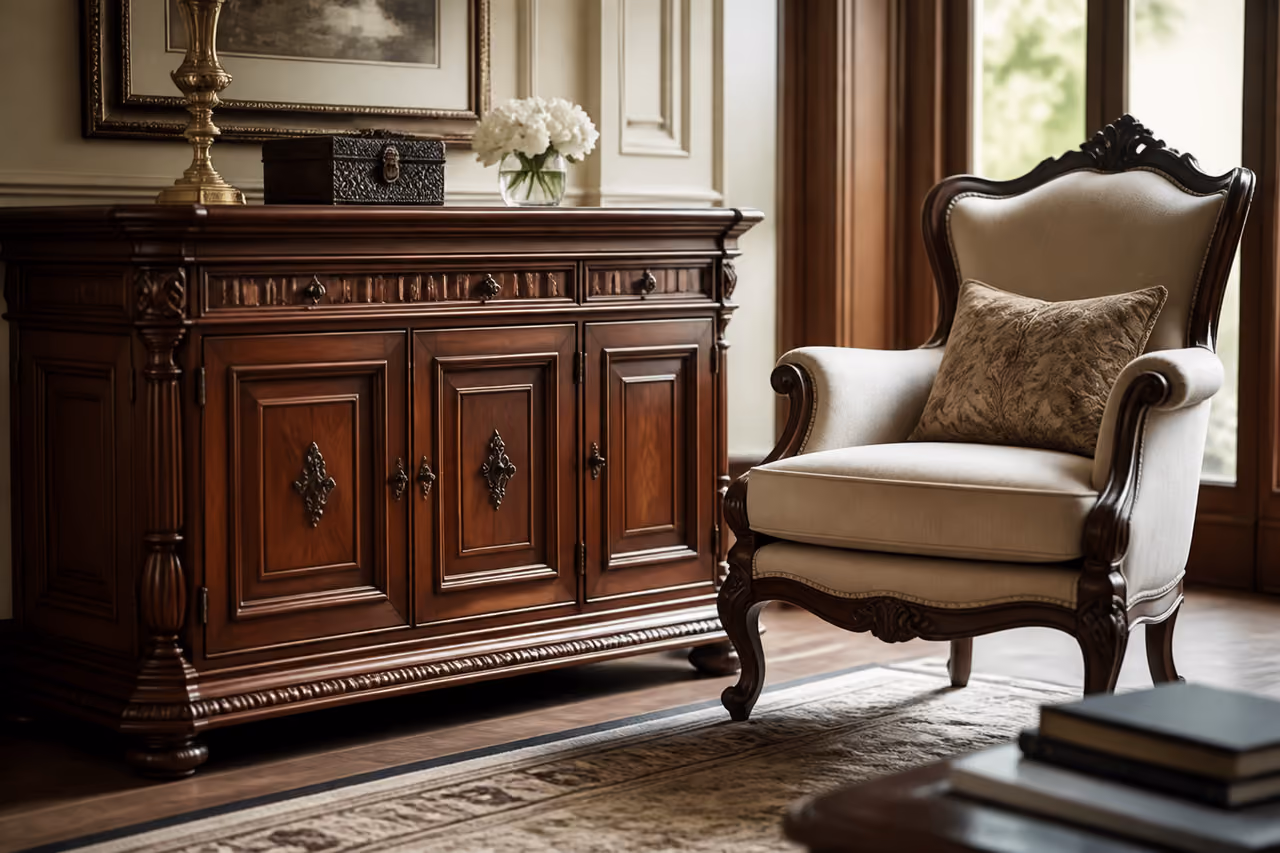 Luxury Traditional Furniture in an Elegant Living Room