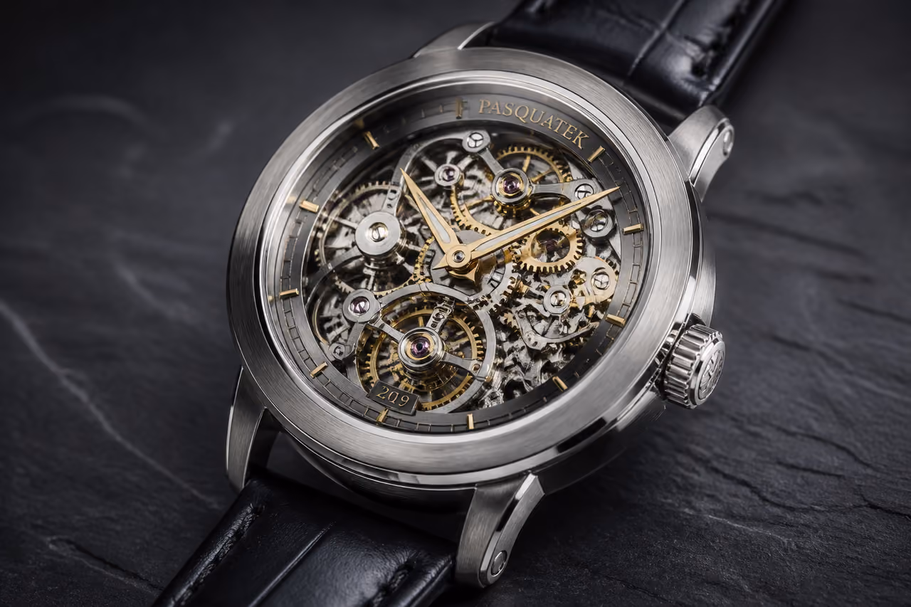 Pasquatek 2019 Luxury Watch on Dark Slate Surface