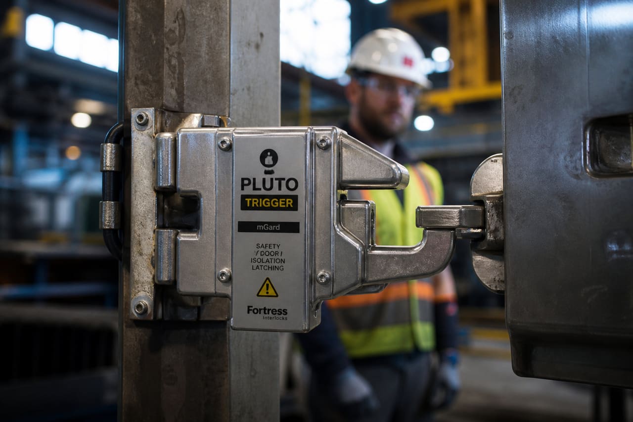 Pluto Trigger Safety Device Installed on Industrial Machinery