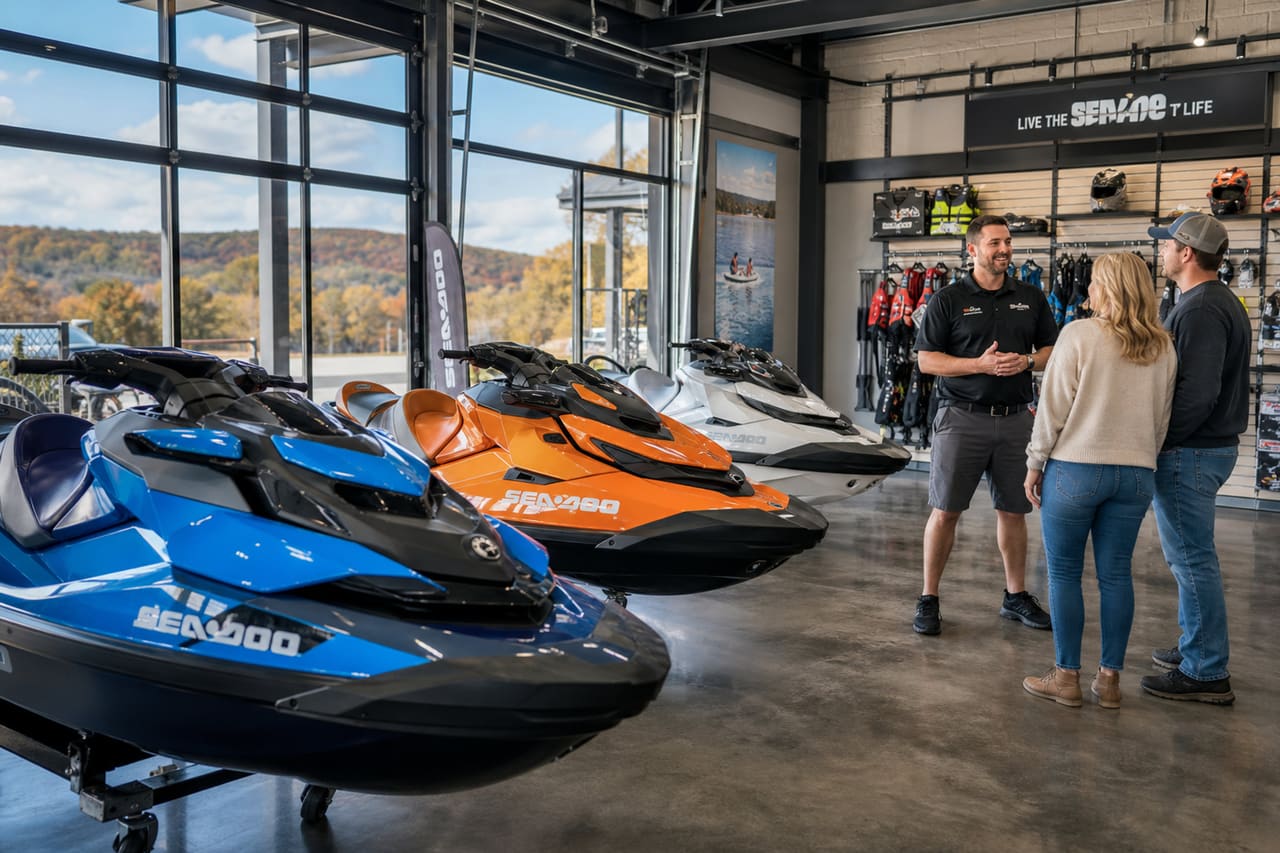 Personal Watercraft Display Inside a Pennsylvania Dealership Showroom