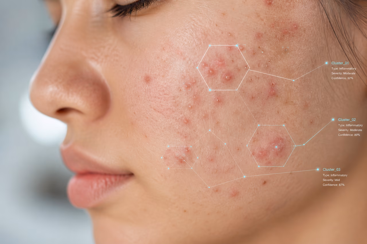 Digital Analysis of Acne Mapping on Human Cheeks