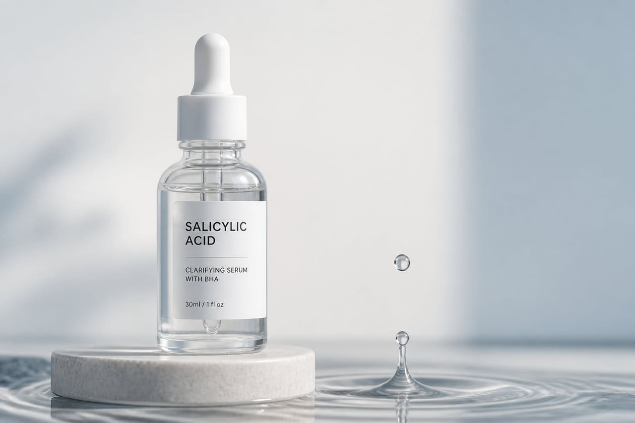 Salicylic Acid Serum in a Glass Dropper Bottle