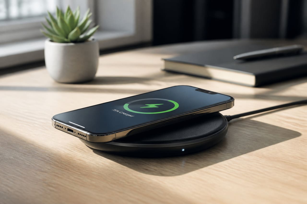 Smartphone Charging on a Qi Wireless Charging Pad