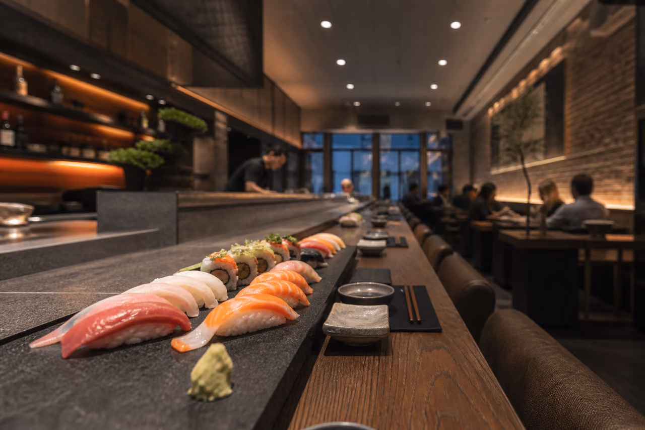 Premium Sushi Platter on a Minimalist Counter in Soho