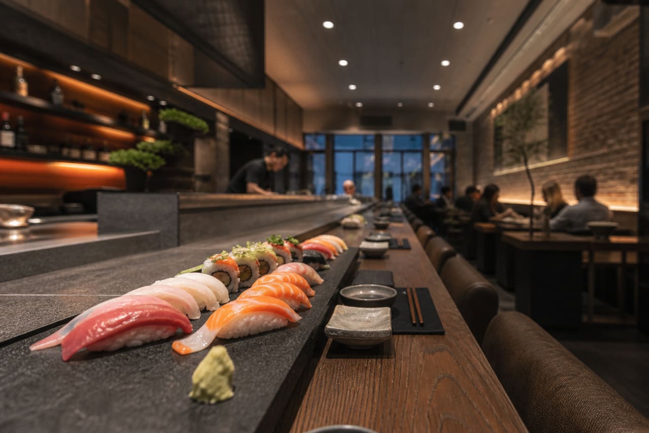 Premium Sushi Platter on a Minimalist Counter in Soho