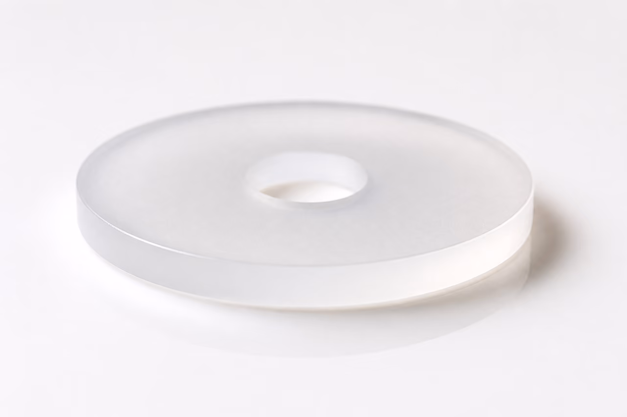 Translucent Silicone Piercing Disc on White Background
