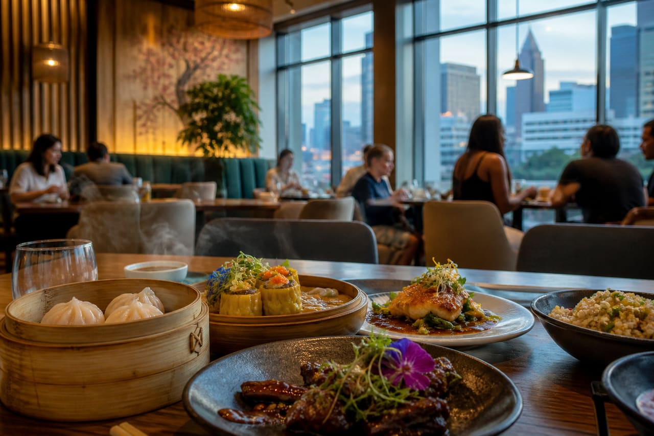 Modern Asian Fusion Dining Room at an Atlanta Restaurant